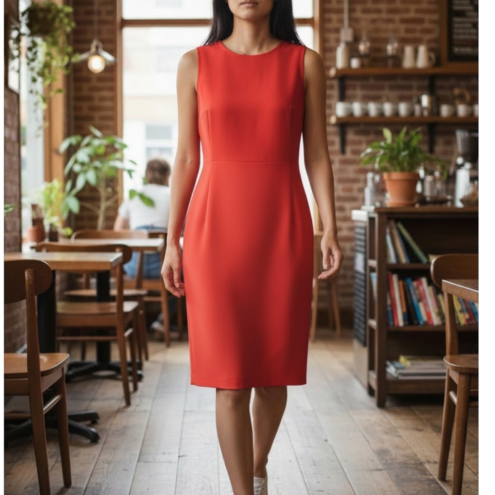 Porto San Francisco Red Sheath Dress Size 10